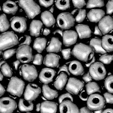 Seed beads 6/0 (4mm) Metallic dark silver